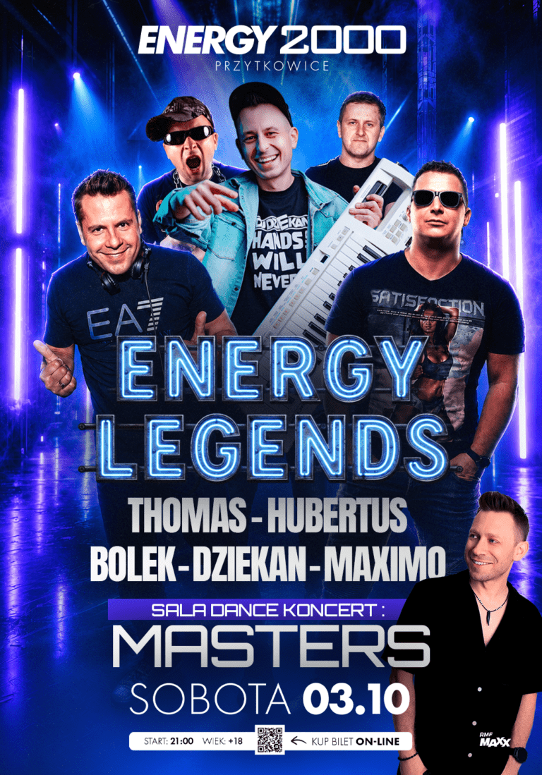 ENERGY LEGENDS ☆ HUBERTUS/ THOMAS/ BOLEK/ MAXIMO/ DJ DZIEKAN ☆ MASTERS – sala dance