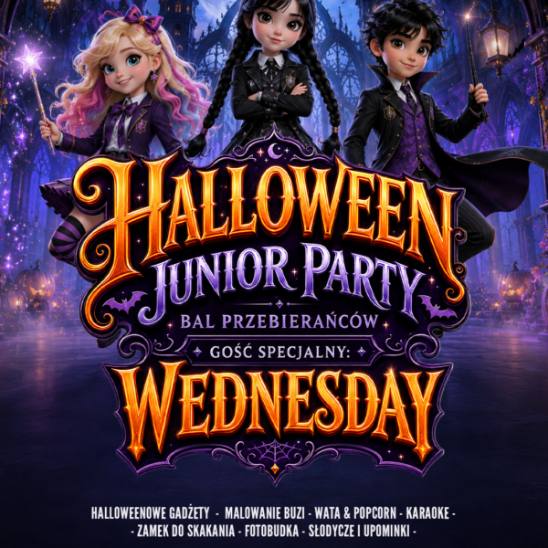 HALLOWEEN JUNIOR PARTY ☆ GOŚĆ SPECJALNY WEDNESDAY ☆ BAL PRZEBIERAŃCÓW ☆ Niedziela 25.10